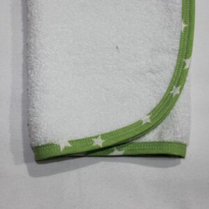Lime Green with White Stars Hooded Towel – Microfiber / Polyester