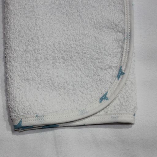 White with Blue Stars Half Burper – 100% Cotton Towelling