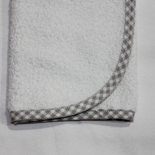 Grey Gingham Full Burper – 100% Cotton Towelling